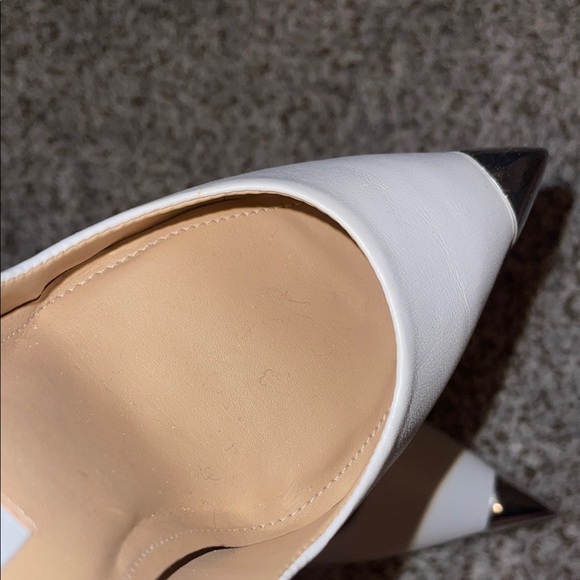 Saks Fifth Avenue White Stiletto Heels - Picture 6 of 7